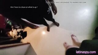 Maid gets caught taking a ooze, then gets groped and banged