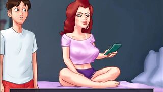 Summertime Saga - Girlfriend's Red Head superlatively good ally gets drilled by a massive shlong whilst this babe watches ( Becca) (twenty.10)
