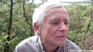 Sexy blond Samantha Jolie drilled by old grand-dad and grandma