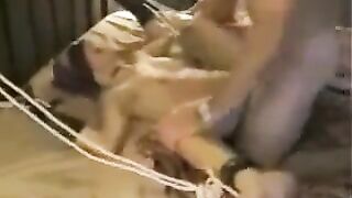 cuckold watching wife fastened up and screwed