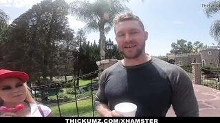 Thickumz - Curvy Golden-Haired Scouts The Park For Jock