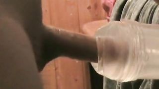 Groaning hard with fleshlight..... ahhhh.....