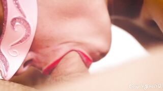 Slow unfathomable fleshly fellatio ends with cum on tongue and down mouth - ASMR Closeup