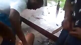 Doxy let's studs Grope her in Public Outdoors