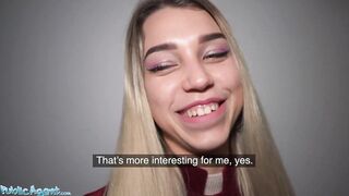 Public Agent Basement Ride for Cute Blond with Tiny Bazookas