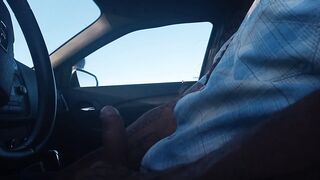 Dickflash for a aged lady at the truck stop on hidden webcam