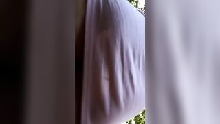 Woman masturbates in various public places and squirts