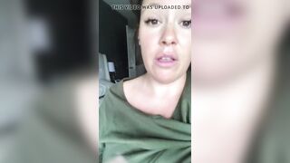 Exhibitionist Youtuber squeezes milk from her tit