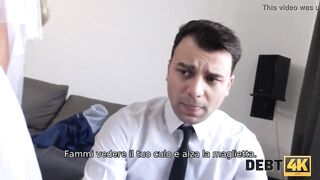 DEBT4k. A large debt is the reason why the beauty gets screwed in the presence of the groom