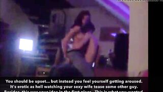 LAPDANCE - hotwife Sarah does party striptease with ally. Cuckold