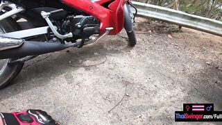 Amateur Thai teen girlfriend went out and thanked her boyfriend large time one time home