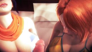 [LEAGUE OF LEGENDS] Leona and Fiora swimsuit group-sex (CG COMICS 60 FPS)