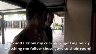 My LARGE EBONY SHLONG GROUP SEX With Cuckold Hubby in Chastity Eats Creampie!