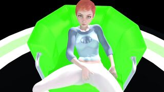 Gwen Tennyson from Ben 10 Rubbing her Love Button