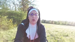 This nun gets her butt filled with cum in advance of that babe goes to church !!