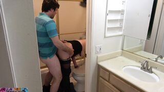 Stepson caught masturbating in the baths screws stepmom