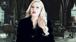 Large Titted Golden-Haired Smokin' Topless in Yiff Coat