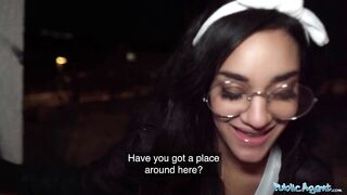 Public Agent Shagging over a washing machine with her glasses left on