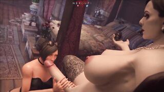 Ada Wong Worships Lady Dimitrescu Penis