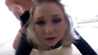 Excited amateur blond gets coarse anal bang