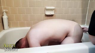 Yielding's facile shower anal douching