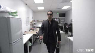 Spouse Busted His Large Boob Wife Playing With Her Lesbo Coworker And Joins In For A Hawt Three-Some In the Records Room