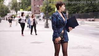 Business day. With out a petticoat in public... a little later I took off my underclothing