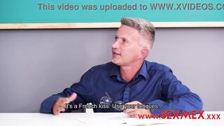 Yamileth Ramirez is encouraged by the teacher to bang with her partner.