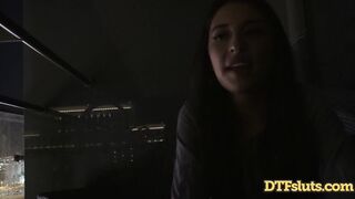 Lustful Teen Latin Babe Cameron Canela Public Sex Outdoors On Balcony Large Schlong