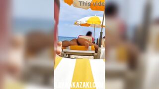 Spouse films undressed wife on the beach tanning her vagina in public Luana Kazaki