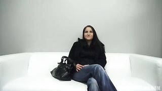 Sexy Czech Brunette Hair Blows A Man At Porn Casting