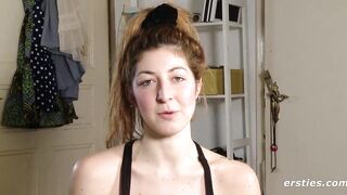 Ersties: Hawt Sweetheart With Bald Vagina Fingers Herself