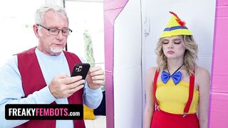 Freaky Fembots - Chunky Hard Old Shlong Hammers Hot Little Doll PlayToy Coco Lovelock's Pink Cunt