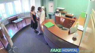 FakeHospital Doctors compulasory health check makes breasty temporary hospital assistant muff soaked