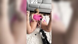 Hot mother I'd like to fuck masturbates using screw machine instead of doing housework