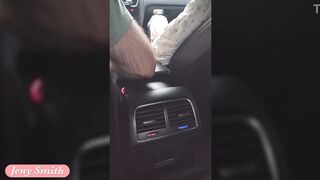 Jeny Smith gave a ride for a stranger and show it all. Got nude and tease in taxi