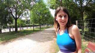 Whore schlong lust jogger is cheating on her boyfriend with two strangers this babe met on the street!!!