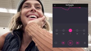 Cumming hard in grocery store with Lush remote controlled sex-toy