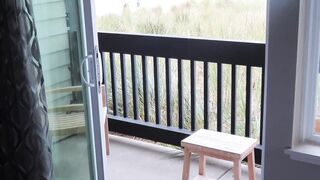 Getting caught screwing in the balcony!! (Beach view)