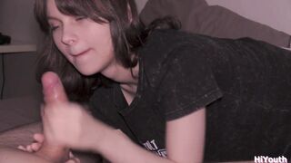 Close up Oral and Giant Cum in my Throat - Cumplay