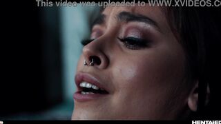 Real Life Manga - Alissa Foxy explodes with Alien cum after coarse screw