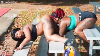 two lesbian babes stopped playing Basketball