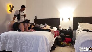 Invito a mi amiga a una pijamada y mi novio me folla