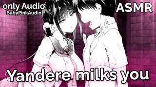 ASMR - Yandere milks u (tugjob, oral-sex, SADOMASOCHISM) (Audio Roleplay)