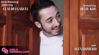 GIRLSRIMMING - 3Some ass drilling action with breasty Claudia Garcia & Alex Romero & Devils Kos