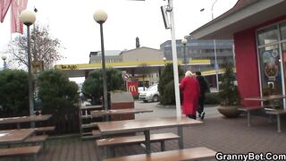 Dude picks up biggest old granny in the cafe