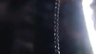 Delightful golden-haired is going home by buss, during the time that wicked people are touching her all over her body