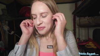 Public Agent Nikki Riddle taken to a garden shed and has her moist vagina pounded by a massive schlong