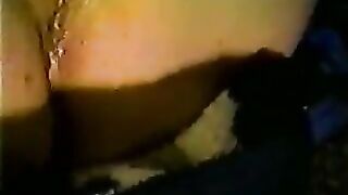 Vintage amateur interracial double penetration.