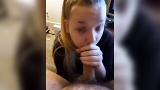 This Babe likes to drink my Large schlong